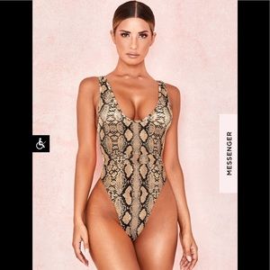 House Of CB Snakeskin One Piece Swimsuit